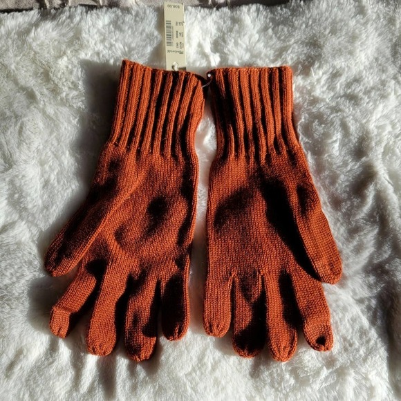 Madewell Ribbed Texting Gloves- Orange - Picture 1 of 4